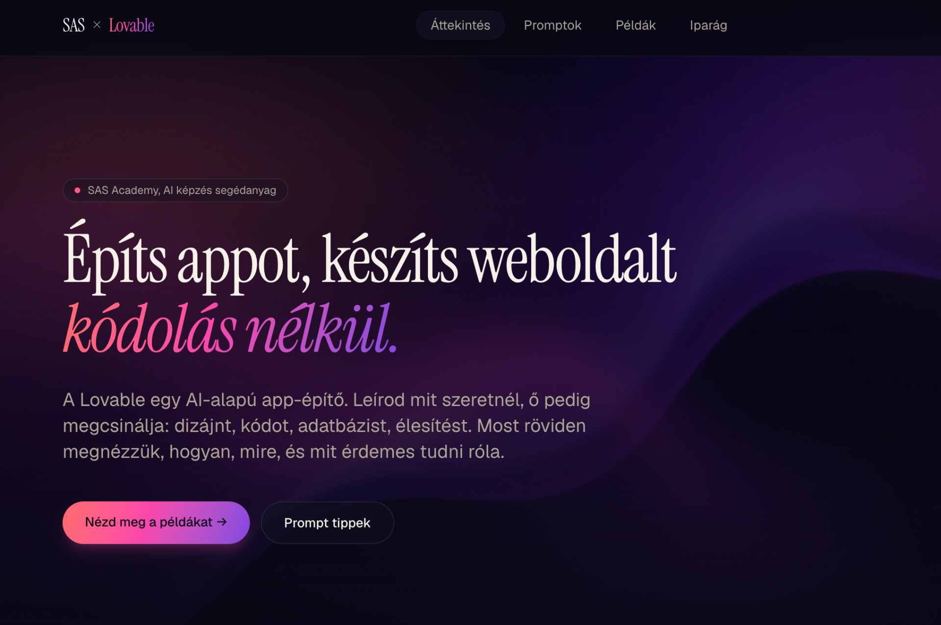 Weboldalak AI-segítséggel